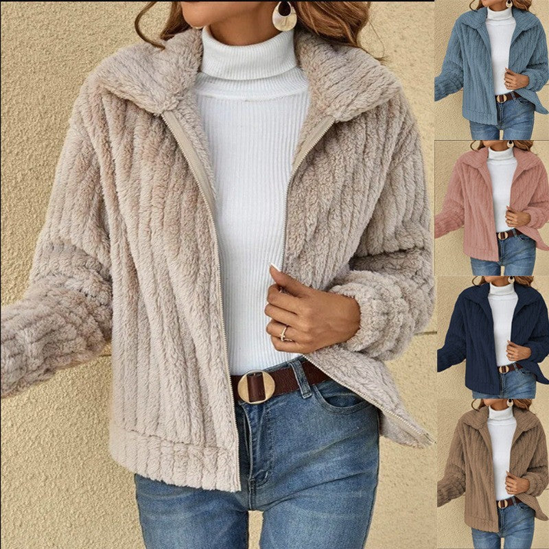The Colette Teddy Coat — front view
