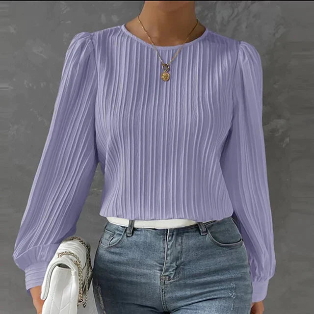 The Sarah Pleated Blouse — front