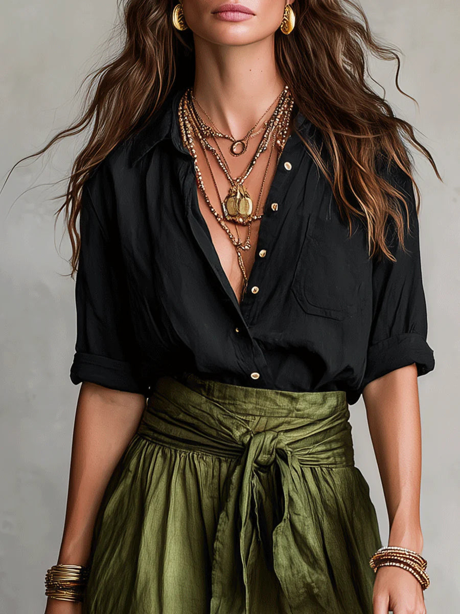 The Adele Shirt & Skirt Set — look