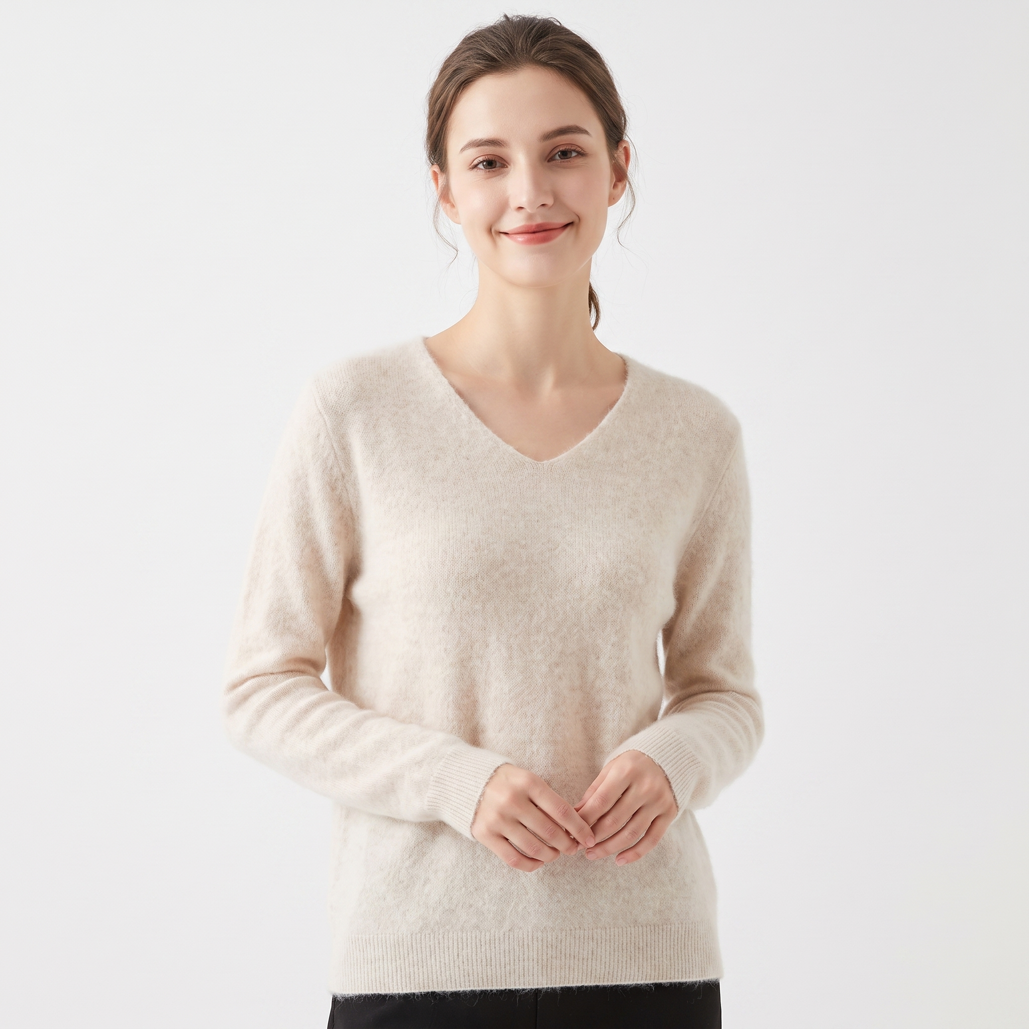 The Ottilie Fluffy V-Neck — front