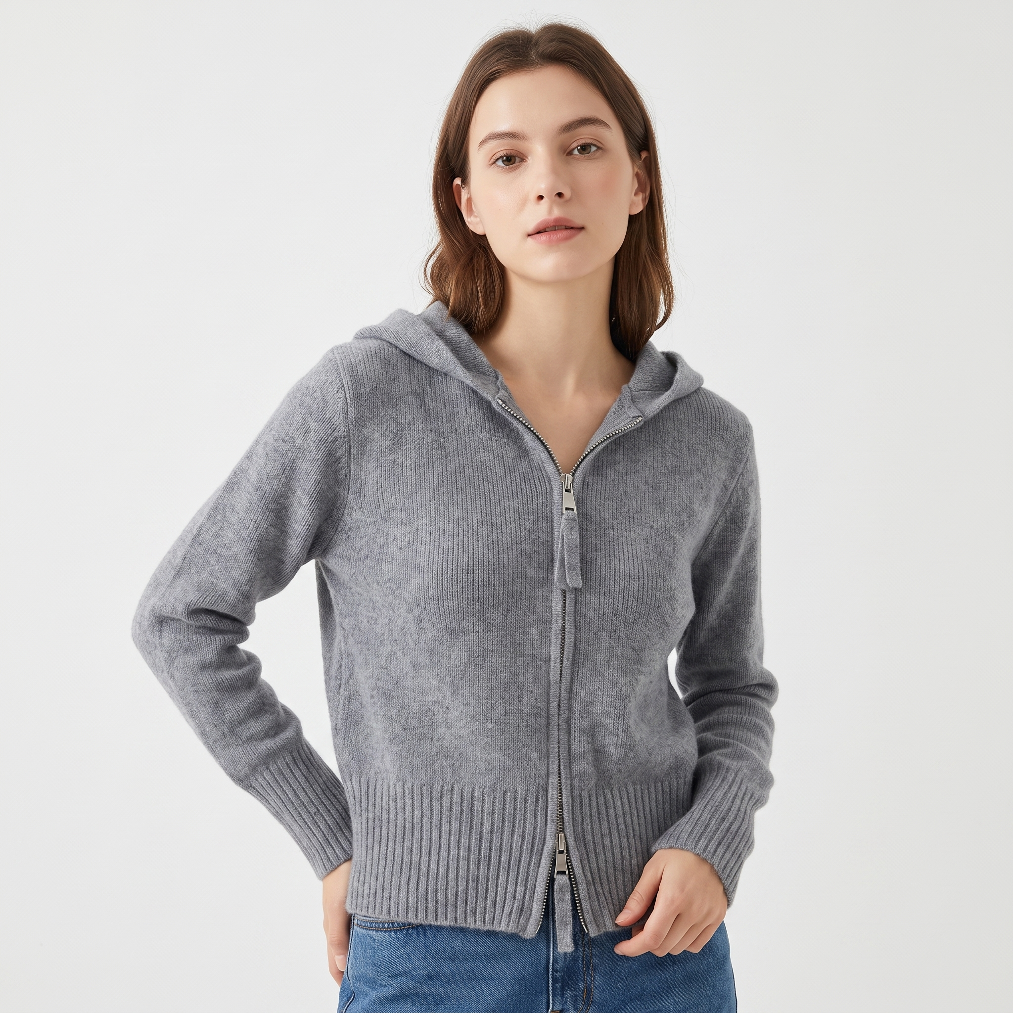 The Henrietta Zip Cardigan — detail