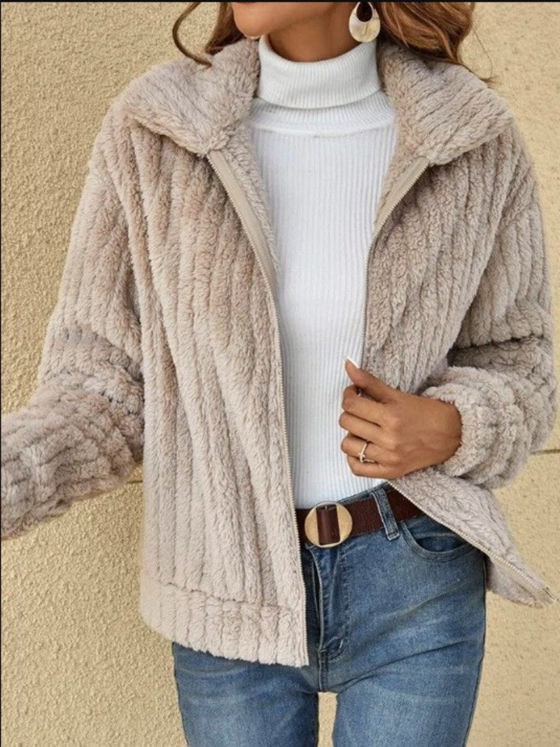 The Colette Teddy Coat — full look