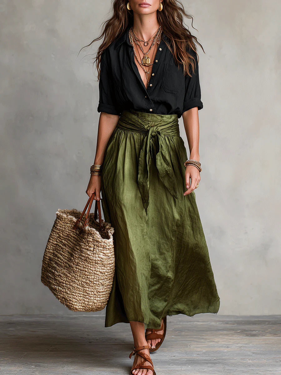 The Adele Shirt & Skirt Set — full set