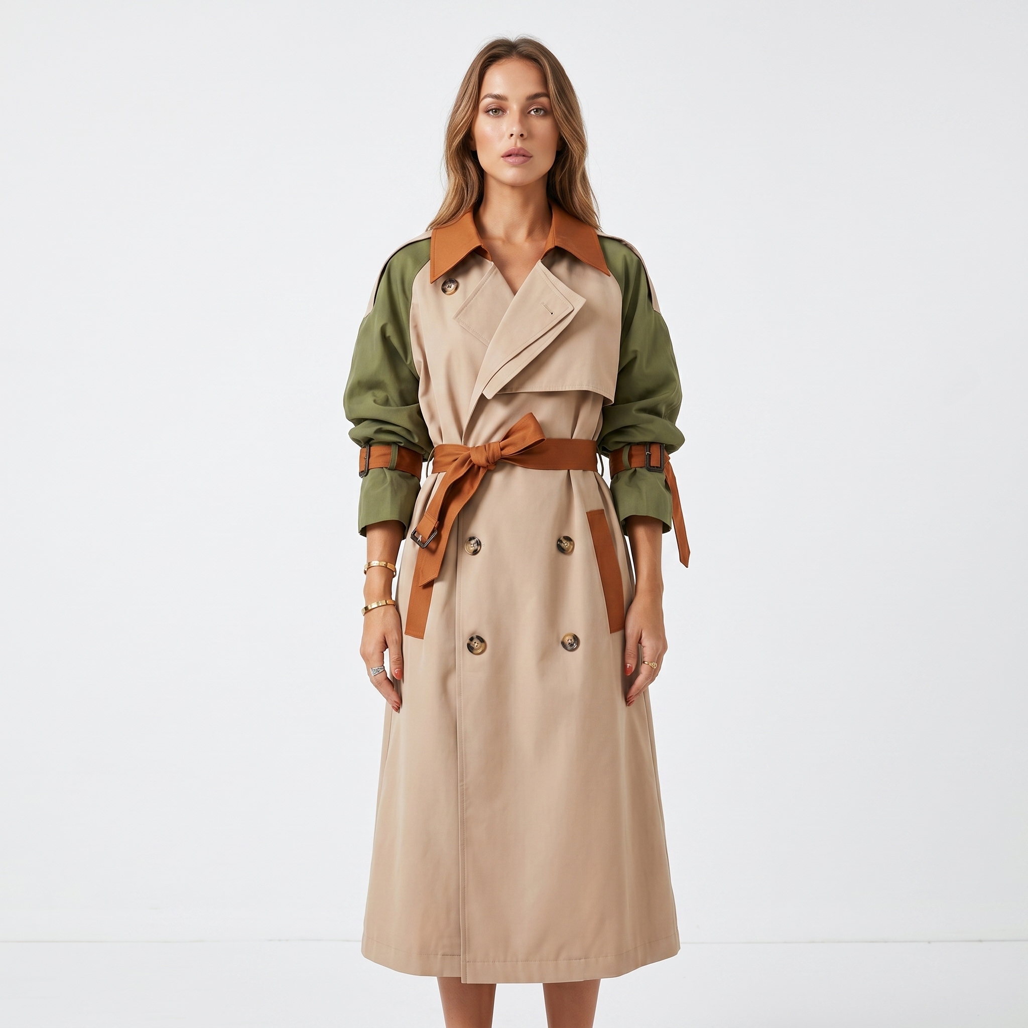 The Genevieve Belted Trench — front