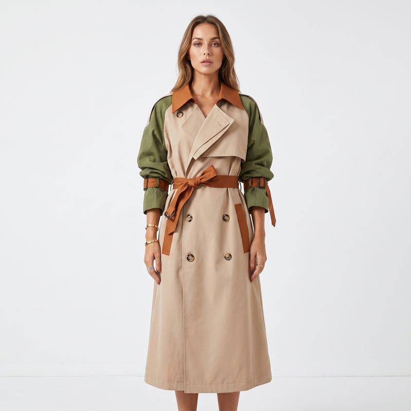 The Genevieve Belted Trench — front