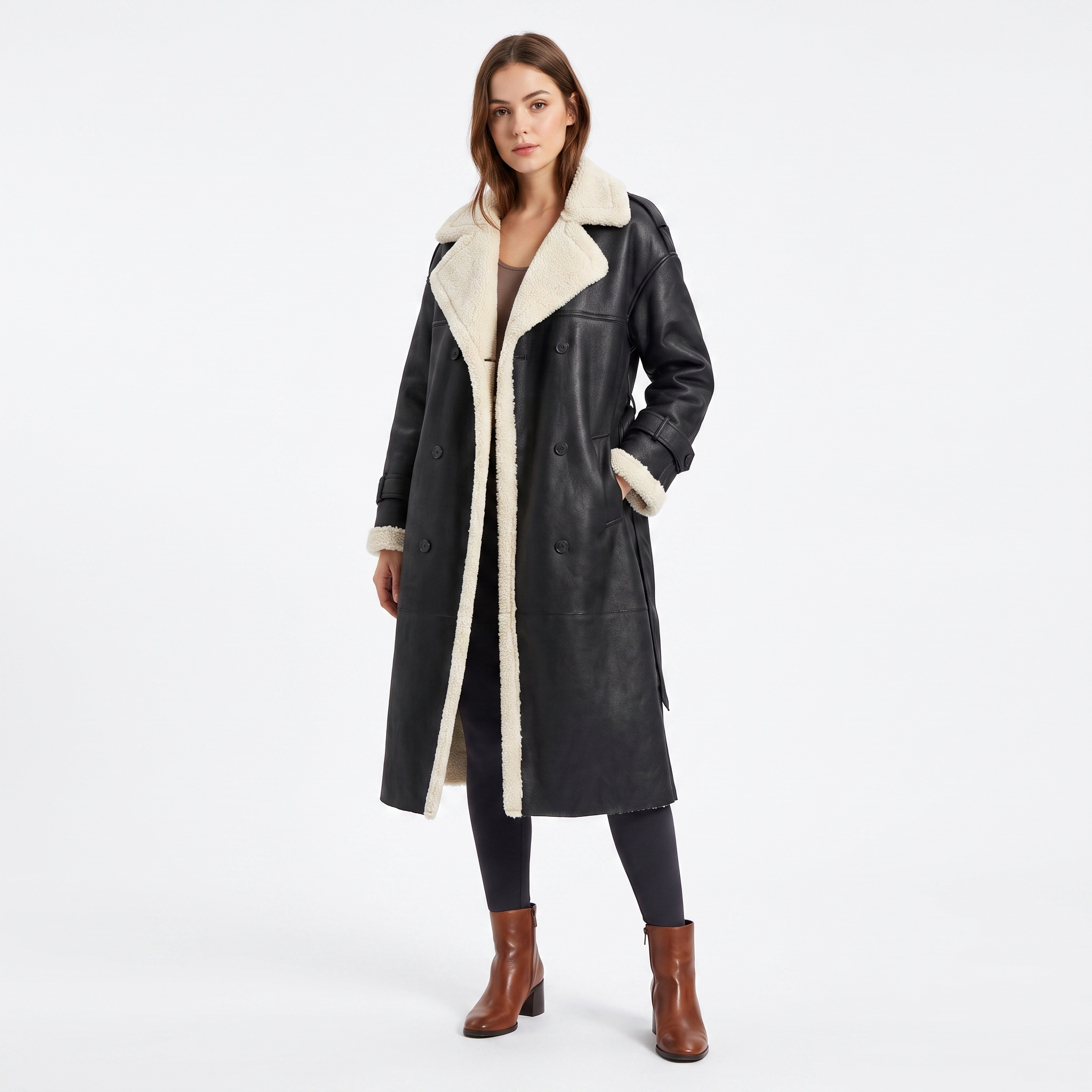 The Constance Shearling-Lined Coat — front