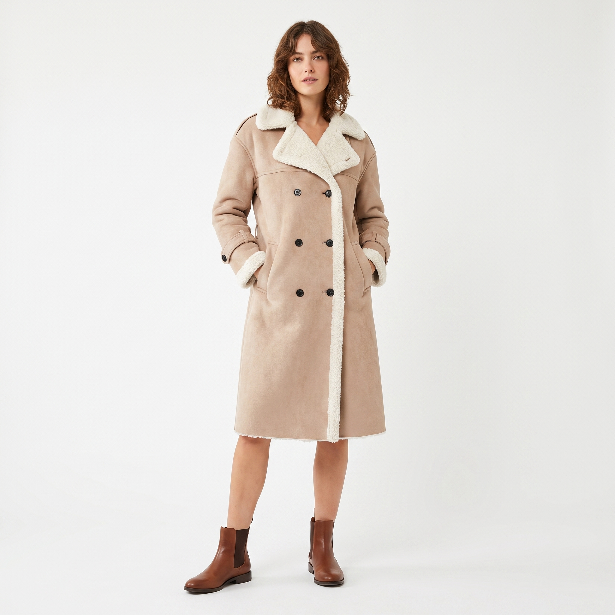 The Constance Shearling-Lined Coat — side