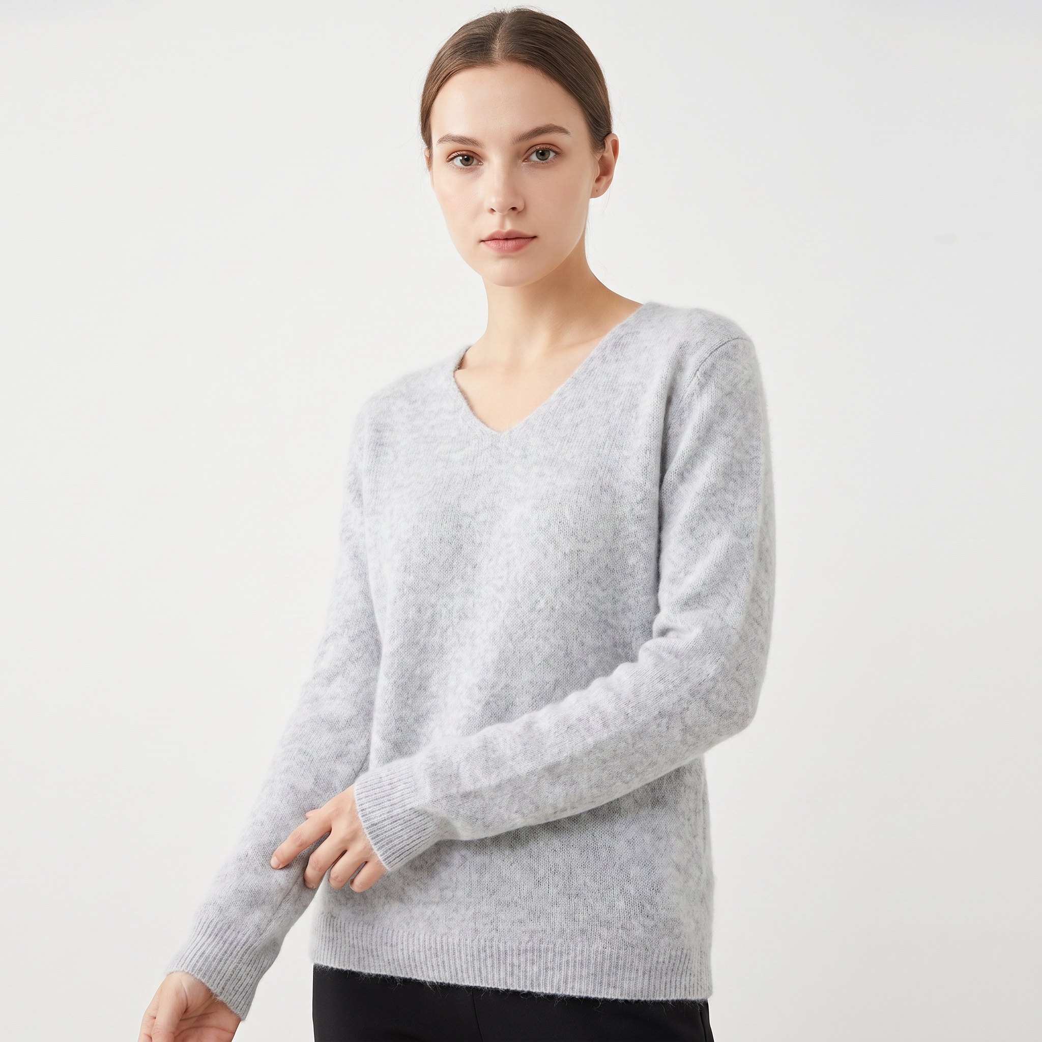 The Ottilie Fluffy V-Neck — texture