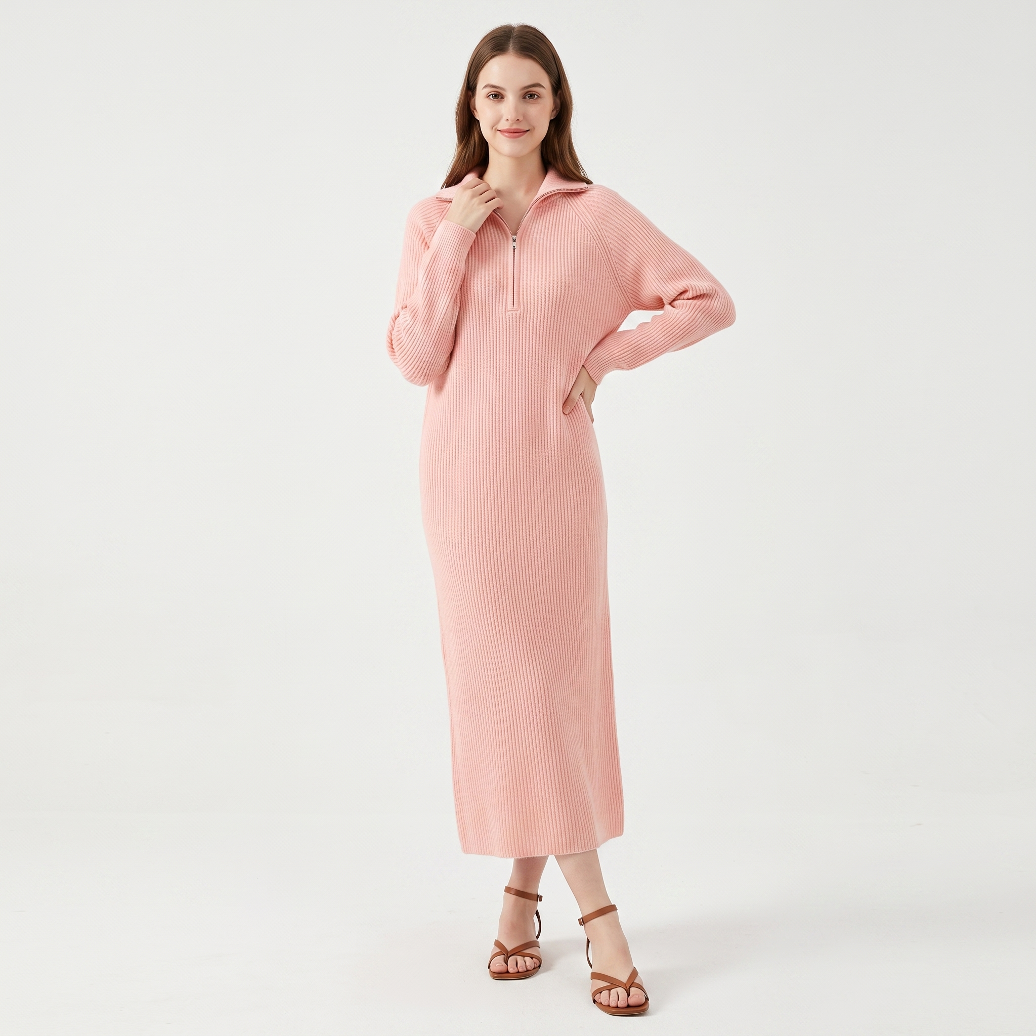 The Louisa Half-Zip Knit Dress — side